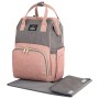 Рюкзак для мамы BRAUBERG MOMMY с ковриком крепления на коляску термокарманы серый/розовый 40x26x17 см 270821