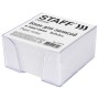 Блок для записей STAFF в подставке прозрачной куб 9х9х5 см белый белизна 70-80% 129194