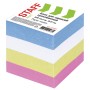 Блок для записей STAFF проклеенный куб 8х8 см 800 листов цветной чередование с белым 120383