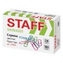 Скрепки STAFF Manager 28 мм цветные 100 шт. в картонной коробке 226821