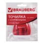 Точилка BRAUBERG TERN с контейнером пластиковая овальная 3 отверстия цвет ассорти 226939