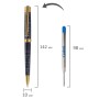 Ручка подарочная шариковая GALANT TRAFORO корпус синий детали золотистые узел 0 7 мм синяя 143512