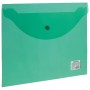 Папка-конверт с кнопкой BRAUBERG А4 до 100 листов прозрачная зеленая 0 15 мм 221635