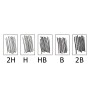 Карандаши чернографитные разной твердости НАБОР 6 штук 2H-2B BRAUBERG Line 180650