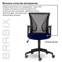 Кресло BRABIX Wings MG-309 пластик черный сетка черное/синее 532013
