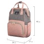 Рюкзак для мамы BRAUBERG MOMMY с ковриком крепления на коляску термокарманы серый/розовый 40x26x17 см 270821