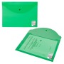 Папка-конверт с кнопкой STAFF А4 до 100 листов прозрачная зеленая 0 15 мм 270468