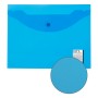 Папка-конверт с кнопкой МАЛОГО ФОРМАТА 240х190 мм А5 прозрачная синяя 0 15 мм STAFF 270466