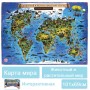 Карта мира Животный и растительный мир 101х69 см интерактивная в тубусе ЮНЛАНДИЯ 112373