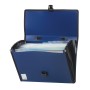 Папка-портфель пластиковая BRAUBERG ДИПЛОМАТ А4 330х240х25 мм 13 отделений фактура бисер синяя 226026