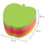 Блок самоклеящийся стикеры фигурный BRAUBERG НЕОНОВЫЙ Яблоко 400 листов 5 цветов 126693