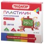 Пластилин классический ПИФАГОР ШКОЛЬНЫЙ 8 цветов 120 г со стеком 105433