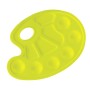 Палитра для рисования ЮНЛАНДИЯ желтая овальная 6 ячеек для красок и 4 для смешивания европодвес 227807