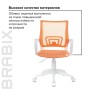 Кресло BRABIX Fly MG-396W с подлокотниками пластик белый сетка оранжевое с рисунком Giraffe 532402 MG-396W_532402