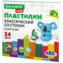 Пластилин классический BRAUBERG KIDS 24 цвета 480 грамм стек ВЫСШЕЕ КАЧЕСТВО 106437