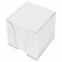Блок для записей STAFF в подставке прозрачной куб 9х9х9 см белый белизна 90-92% 129201