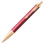 Ручка шариковая PARKER IM Premium Red GT корпус красный лак позолоченные детали синяя 2143644