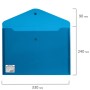 Папка-конверт с кнопкой BRAUBERG А4 до 100 листов непрозрачная синяя СВЕРХПРОЧНАЯ 0 2 мм 221362