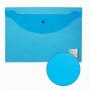 Папка-конверт с кнопкой STAFF А4 до 100 листов прозрачная синяя 0 15 мм 270470