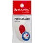 Ластик BRAUBERG Oval PRO 40х26х8 мм овальный красный пластиковый держатель 229560