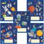Тетрадь 18 л. HATBER клетка обложка картон Космическое приключение 5 видов в спайке 106263 HATBER