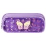 Пенал-косметичка ЮНЛАНДИЯ 2 отделения полиэстер Butterfly фиолетовый 21х6х9 см 270256