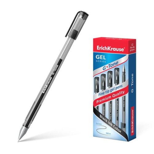 Ручка гелевая чёрная ErichKrause G-Tone набор 6 шт