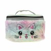Lukky косметичка-чемоданчик плюш. "Кошка",розовая,20х13х12 см,пакет,бирка