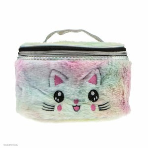 Косметичка чемоданчик плюш Кошка розовая Lukky 