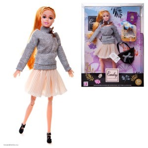  Кукла  Emily Рыжая в сером свитере