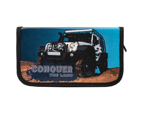 Пенал ПИФАГОР, 2 отделения, ламинированный картон, 19х11 см, "Jeep", 270884