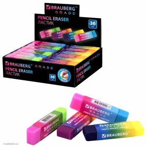 Ластик полупрозрачный BRAUBERG Grade цвет ассорт