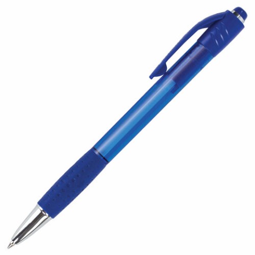 Ручка шариковая автоматическая с грипом BRAUBERG SUPER СИНЯЯ