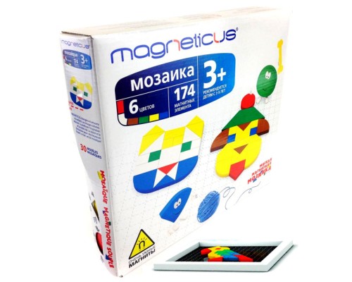 Мозаика 174 элемента 6 цветов 30 этюдов Magneticus