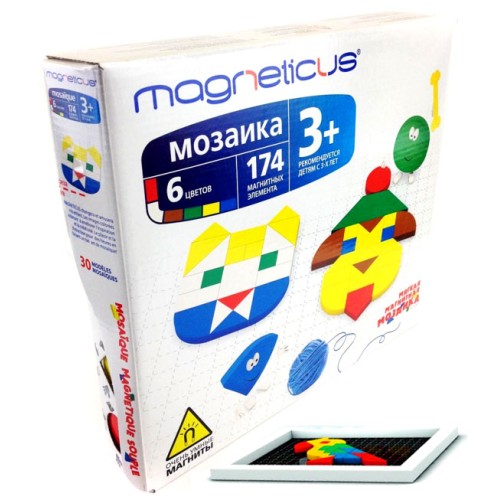 Мозаика 174 элемента 6 цветов 30 этюдов Magneticus 