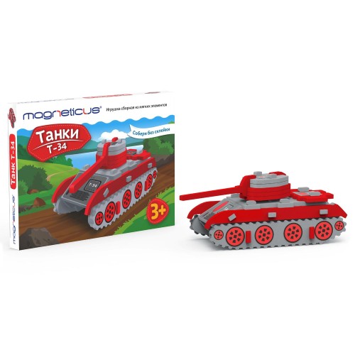 Игрушка сборная из мягких элементов Танки Т-34 Magneticus 