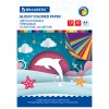 Цветная бумага А4 ДВУХЦВЕТНАЯ МЕЛОВАННАЯ, 10 листов, 20 цветов, впапке, BRAUBERG, 200х280 мм, "Дельфин", 129923