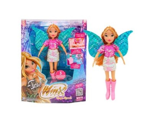 Шарнирная кукла  Winx Club "Magic reveal" Флора с крыльями 3 шт., 24 см, 1/12