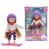 Шарнирная кукла Тесса 15 см на сноуборде, Funky toys 