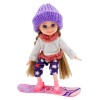 Шарнирная кукла Тесса 15 см на сноуборде, Funky toys 