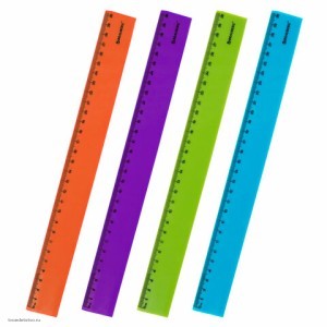 Линейка пластиковая 30 см BRAUBERG в ассорт