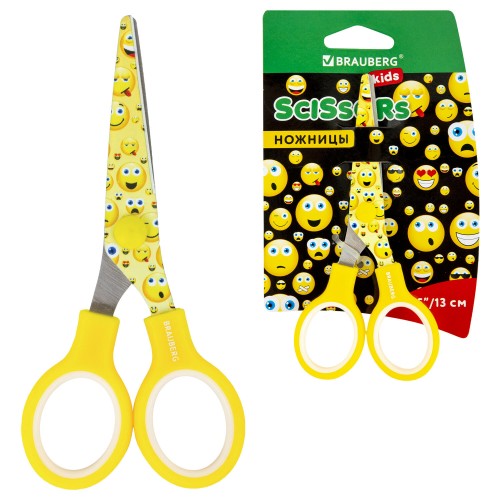 Ножницы BRAUBERG Kid Series Смайлики