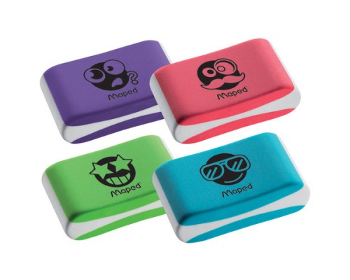 Ластик MAPED (Франция) "Essentials Soft Color", 33,5х21,5х9,9 мм, цветной, ассорти, 112922