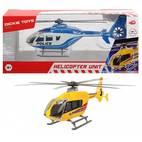 Вертолет EC 135 die-cast с крутящимися лопастями синий Dickie Toys