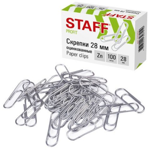 Скрепки 28мм 100шт STAFF 