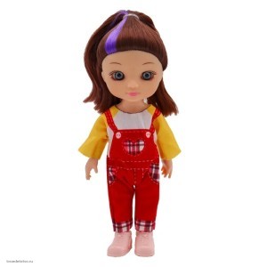 Шарнирная кукла темными волосами в комбинезоне Funky Toys
