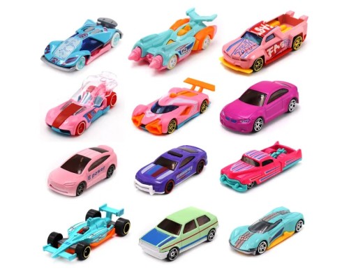 Машинки die-cast розовая серия, в коллекции 12 видов, масштаб 1:64. 1/720