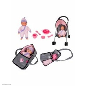 Игровой набор Buggy Кукла-пупс с коляской сумкой и аксессуарами Dimian Игровой набор Buggy Кукла-пупс с коляской сумкой и аксессуарами Dimian