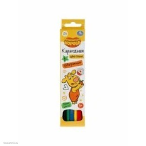 Цветные карандаши Оранжевая корова 6цв трёхгранные толстые