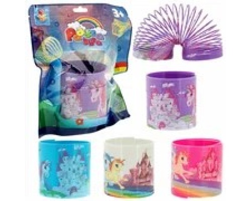 1toy пружинка Радуга-Дуга единороги, 4 вида, диам. 6,3*6,5 см, пакет 18*14*5см